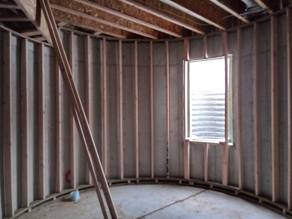 Round room framing, framed by LX