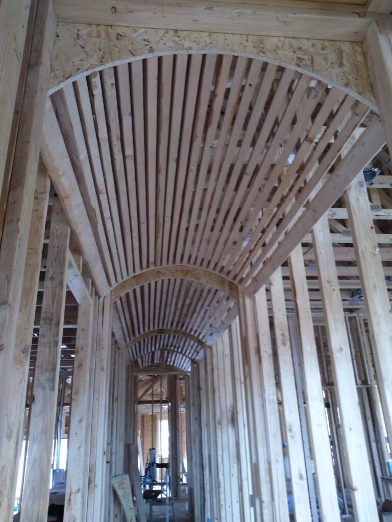 Barrel-vault ceiling framing, framed by LX