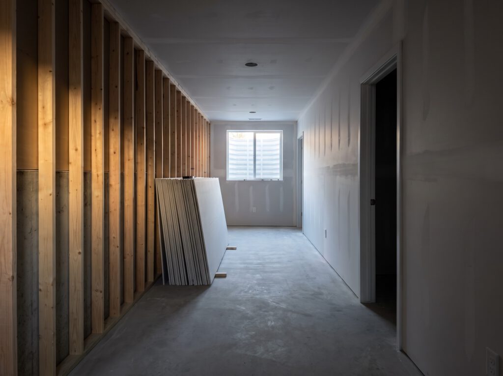 Remodeled basement room